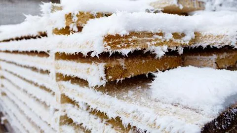 Boards in the snow Stock Photos