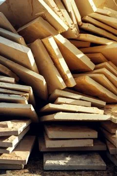 Boards stacked on each other Stock Photos