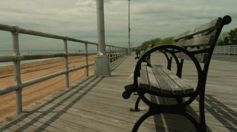 Boardwalk and Bench Stock Footage 154716