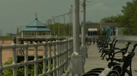 Boardwalk and Bench2 Stock Footage 160189