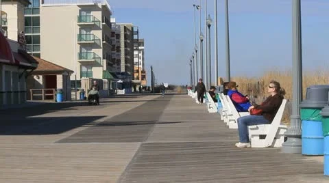 Boardwalk on Atlantic Beach Stock Footage 10828159