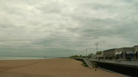 Boardwalk beach empty1 Stock Footage 160198