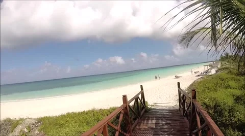 Boardwalk to beach Stock Footage 47289311