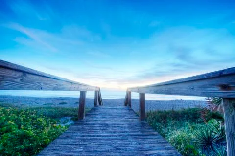 Boardwalk to Beach Stock Photos