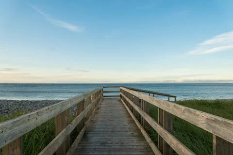 Boardwalk on beach Stock Photos