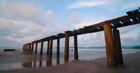 Boardwalk on beach Stock Photos