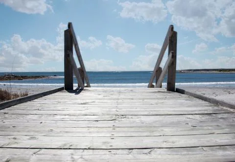 Boardwalk on beach Foto stock