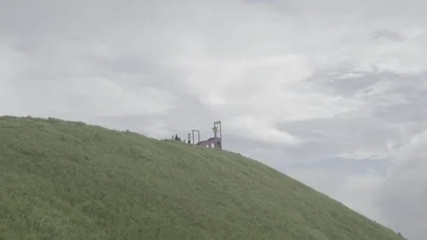 Boardwalk on Meadow with Sea of Clouds Stock-Footage 343666320