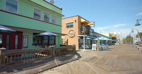 Boardwalk of Myrtle Beach, 4K Stock Footage 142029905