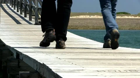 Boardwalk over marsh 3 Stock Footage 11904982