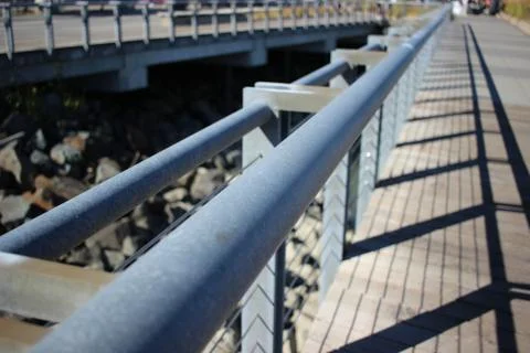 Boardwalk railing 스톡 사진