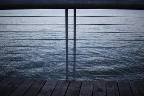 Boardwalk railing 스톡 사진