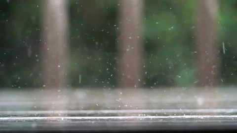 Boardwalk Rain Slow Motion Stock Footage 78182931