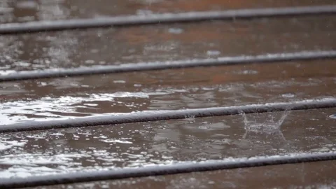 Boardwalk Rain Slow Motion Video stock 78185901