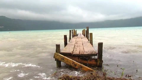 Boardwalk on a seaside oceanshore Stock Footage 153376135