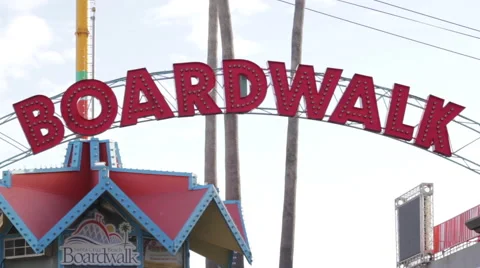Boardwalk sign. Stock Footage 60055788