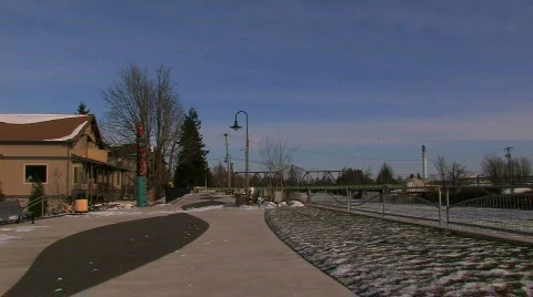 Boardwalk - snowy Video stock 307296