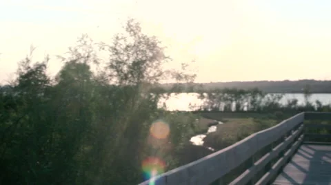 Boardwalk at sunset 스톡 동영상 55160969