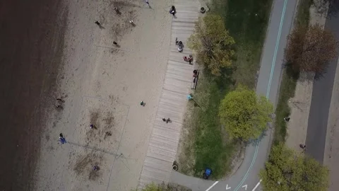 Boardwalk Toronto Overhead 스톡 동영상 268292581