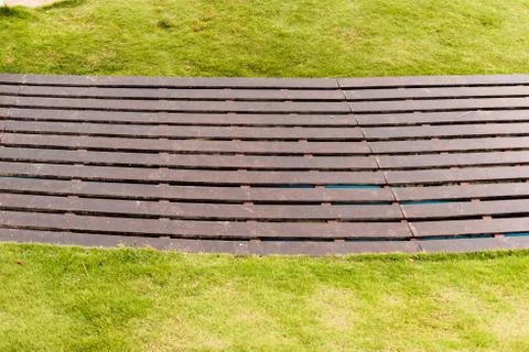 Boardwalks through and grass Stock Photos