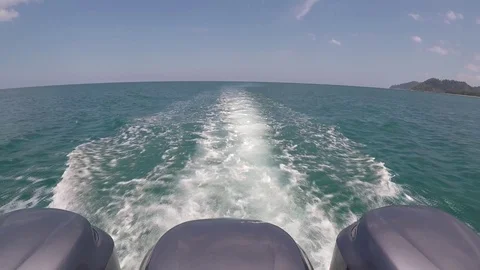 Boat 3 engine Stock Footage 115562828
