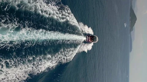Boat from above 9x16 Stock Footage 251146048