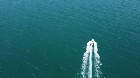 Boat from above sailing Stock Footage 158538186