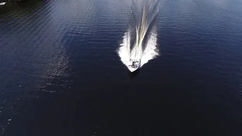 Boat on Adirondack Lake Stock Footage 77727455