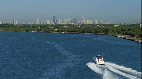 Boat Aerial in Key Biscayne3 Stock Footage 28806183