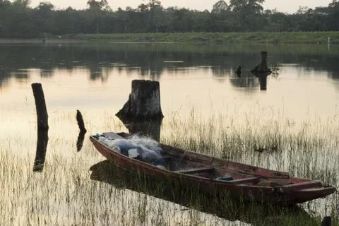 Boat alone Stock Photos