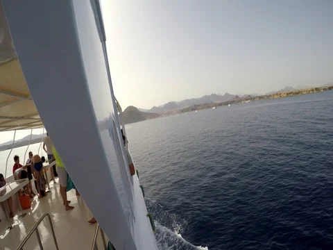 On the boat along the shore Video stock 72770430