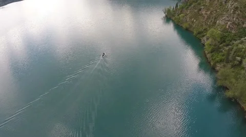 A boat from altitude Stock Footage 41454749