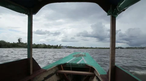 Boat on the Amazon Stock Footage 46623206