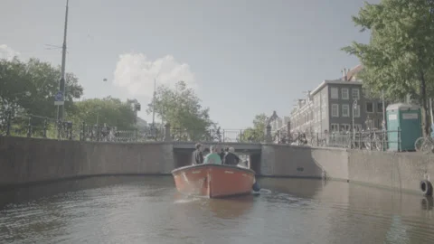 Boat Amsterdam Video stock 140329037