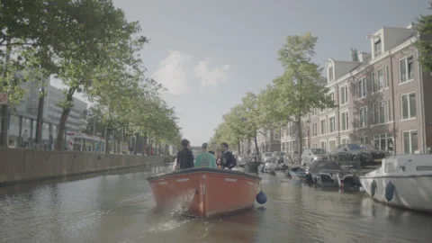 Boat Amsterdam Video stock 140332854
