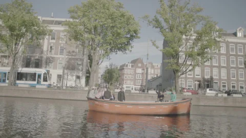 Boat Amsterdam Video stock 140335219