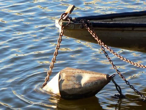 Boat with anchor 스톡 사진