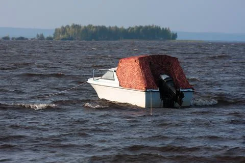 Boat at anchor Stock Photos