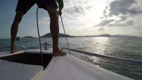 Boat Anchor Up Phuket Stock-Footage 74023209