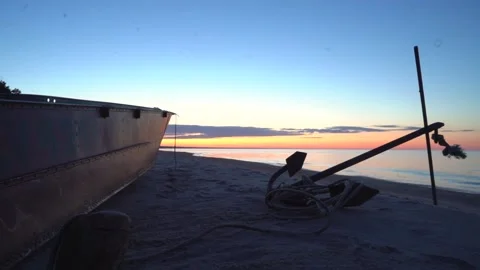 Boat anchor sky timelapse Stock Footage 138654356