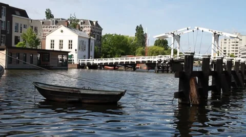 Boat and bridge Stock Footage 7672575