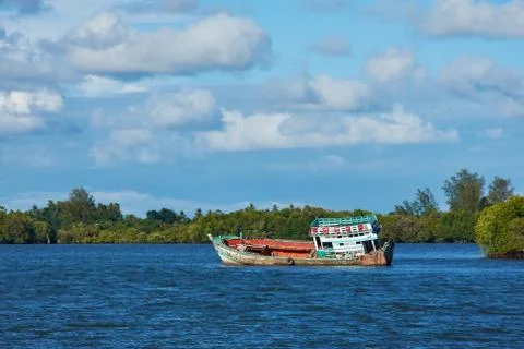 Boat and bright sky Stock Photos