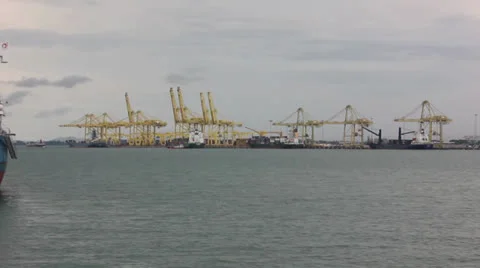 Boat and freight port Video stock 24883293