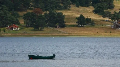 Boat and lake Video stock 80458415