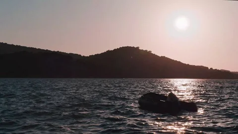 Boat and mountain Video stock 91282478