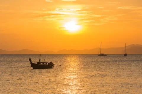 Boat and sunlight Stock Photos
