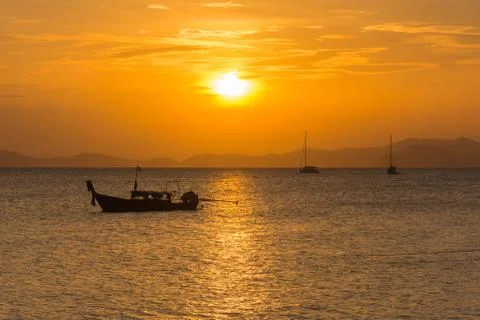Boat and sunlight Stock Photos