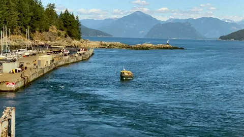 A Boat Approaching Harbor. 4k. Stock Footage 157748722