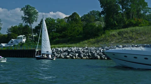 Boat Arrivals 2 4K Stock Footage 34652869