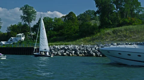 Boat arrivals 2 HD Stock-Footage 34634484